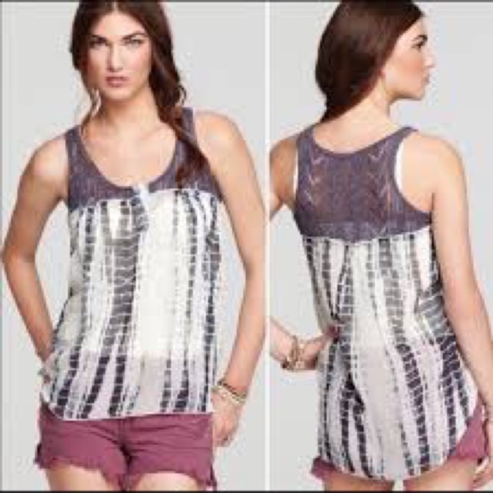 Free People Susquehanna Crochet Tie Dye Tank Top
